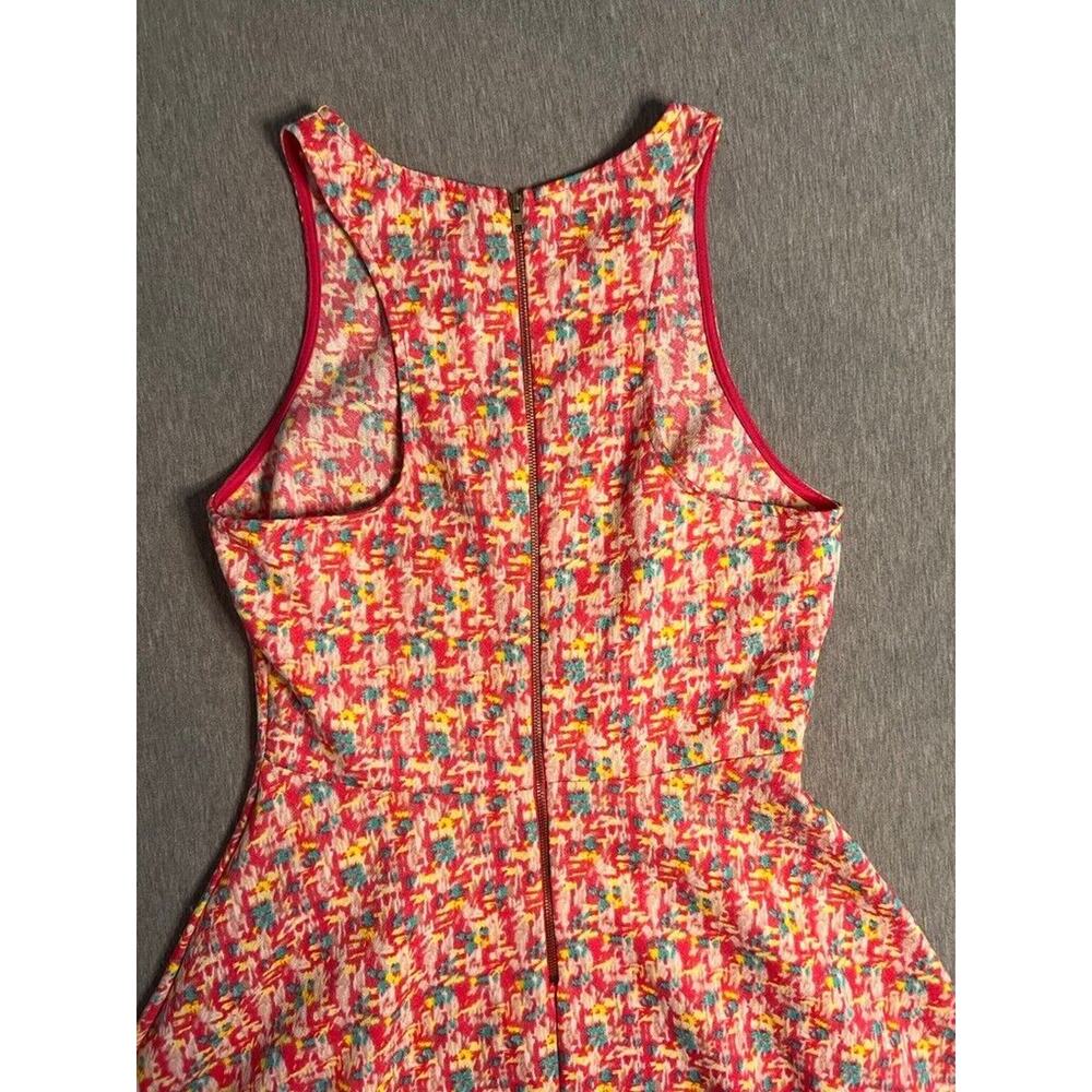 Everly Fit & Flare Dress Multicolor Abstract Round Neck Sleeveless Size SMALL - Picture 4 of 9